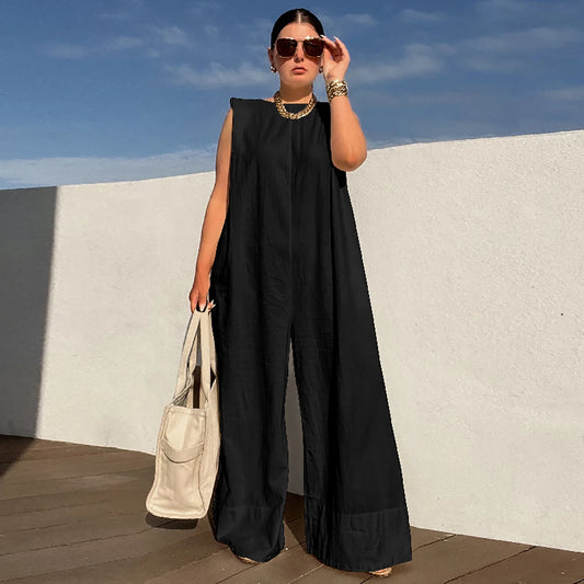 Loose White Black Casual Cool Jumpsuits