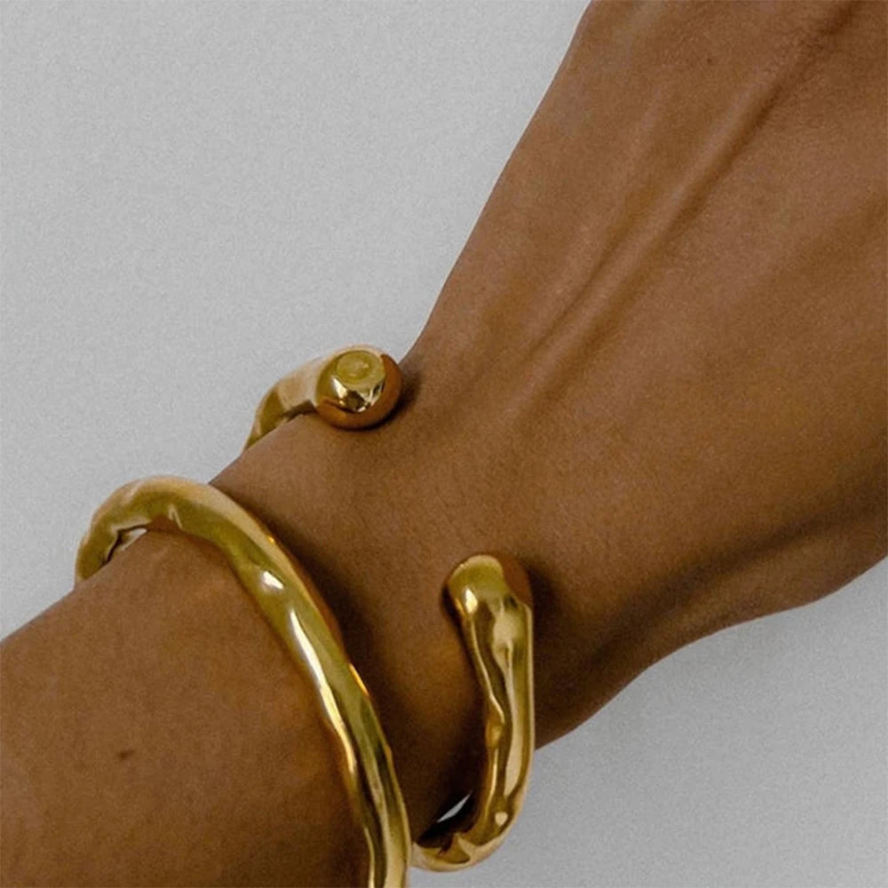 Asymmetry Sensuous Contours Bangle or Cuff Shape